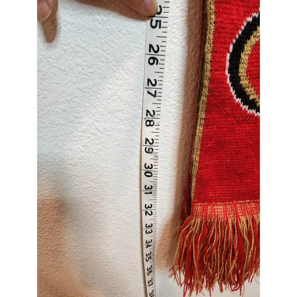 San Francisco 49ers Scarf Forever Collectibles Red Gold Knit NFL Football Fringe